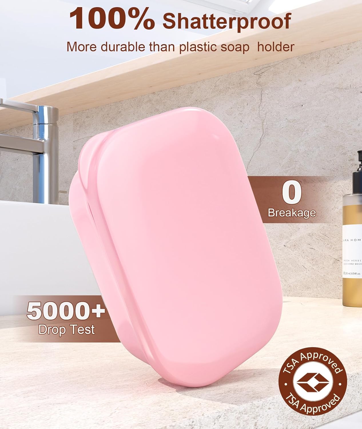 Quatish Leakproof Soap Dish with Lid & Draining Layer, Shatterproof Travel Bar Soap Holder Case Container, Portable Travel Size Toiletries Essentials for Camping, Gym, Bathroom, Black