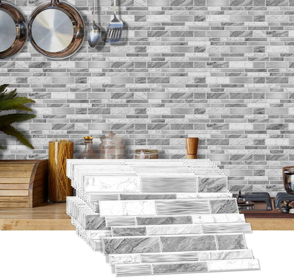 36 Sheets of Self Adhesive Marble Tile Wall Tiles Vinyl Sticker | 9.68 x 4.72in Water Resistant, Easy to Stick and Peel off, Suitable for DIY Decoration on Ceilings and Walls (Black)