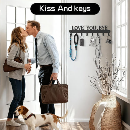 2 Pack Key Holder Wall Mount, Wall Mount Key Holder, Key Hooks Hanging Keys, Key Hanger with 8 Hooks, No-Drill Decorative White Key Rack for Living Room, Kitchen, or Bathroom