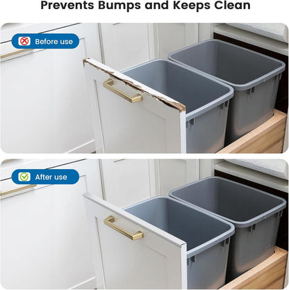6 Pack 18" Length Cabinet Door Protector Edge Guard, 3/4" Thick Slip-On Cabinet Edge Protector, Plastic Edge Protectors for Kitchen Cabinet Trash Drawer, Clear