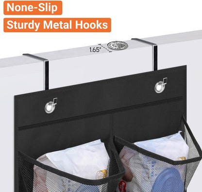 KIMBORA 2 Packs Narrow Over the Door/Wall Shoe Organizer Cruise, Small Hanging Shoe Rack for Closet with Clear Mesh Pocket for Bathroom, RV, Pantry, Camping (White)