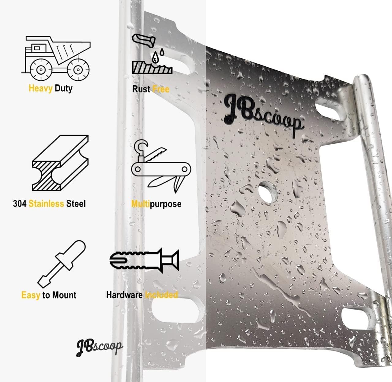 JBscoop Large Stainless Steel Hose Holder, Heavy Duty Hose Hanger (1)