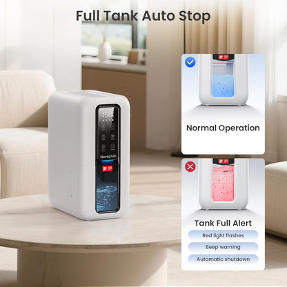 Dehumidifier for Home, Dehumidifiers for Bathroom, Bedroom, Living room, Closet with 68 OZ Water Tank, Moisture Absorbers, Auto Shut Off, Auto Humidity Control, 7 Colors LED Light, White