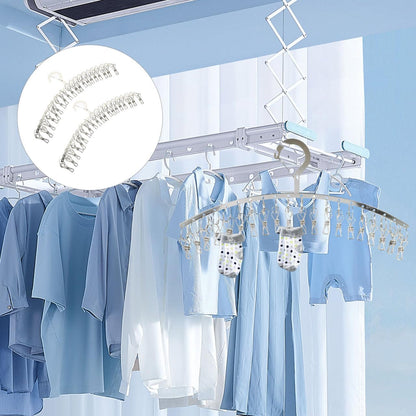 PRETYZOOM Stainless Steel Drying Rack with Clips Outdoor Windproof Sock Hanger for Laundry Lightweight Space-Saving Hanging Rack for Socks Underwear Towels Bras Gloves Scarves