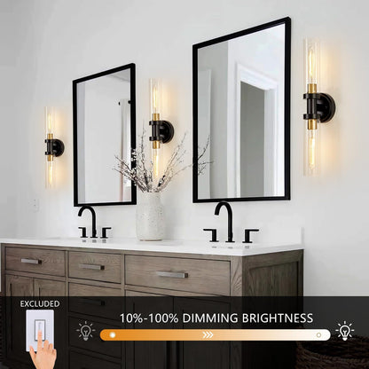 SANTOSTOCK Gold Battery Operated Wall Sconce Set of 2, 12000mAh Rechargeable Wall Lights with Remote Control, Wireless Dimmable Wall Lamps for Bedroom Living Room Bathroom Hallway Stairwell