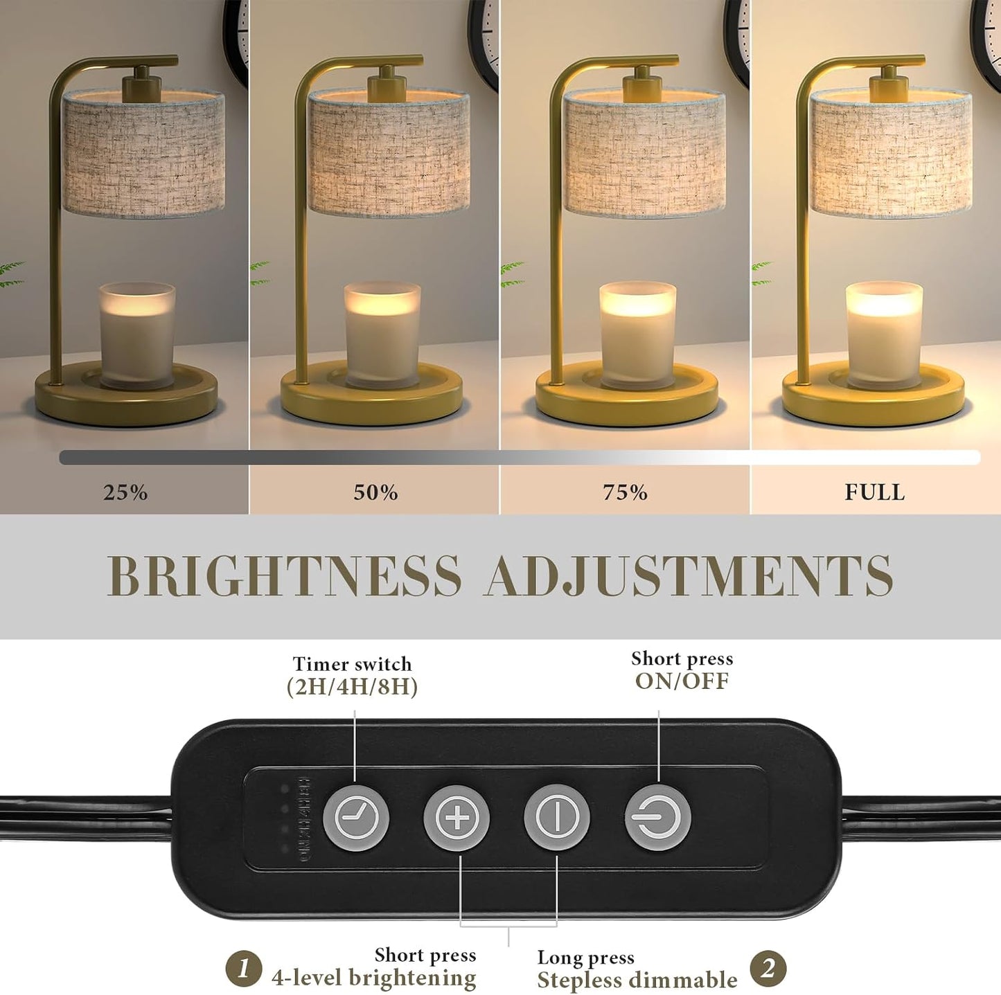Black Candle Warmer Lamp with Timer Dimmer, Electric Candle Warmer Wax Heater, Birthday Gifts for Women Her Mom, House Warming Gifts New Home