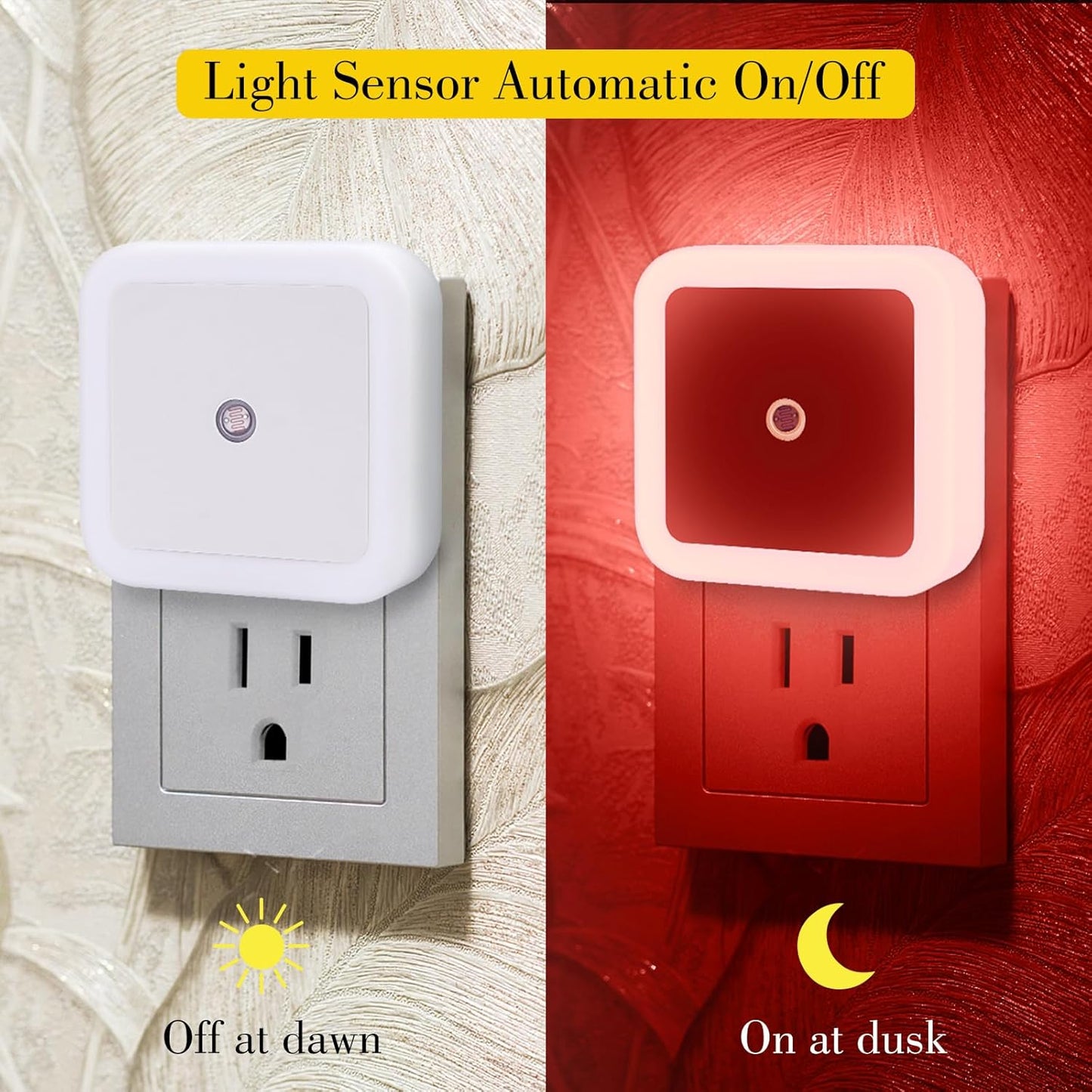 6 Pack Blue LED Night Light Plug in, Dusk to Dawn Sensor Automatic On and Off, Energy Efficient, Soft Glow Kids, Nursery, Bedroom, Bathroom, Hallway, Stairs, Kitchen