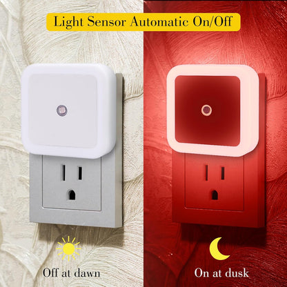 6 Pack Blue LED Night Light Plug in, Dusk to Dawn Sensor Automatic On and Off, Energy Efficient, Soft Glow Kids, Nursery, Bedroom, Bathroom, Hallway, Stairs, Kitchen