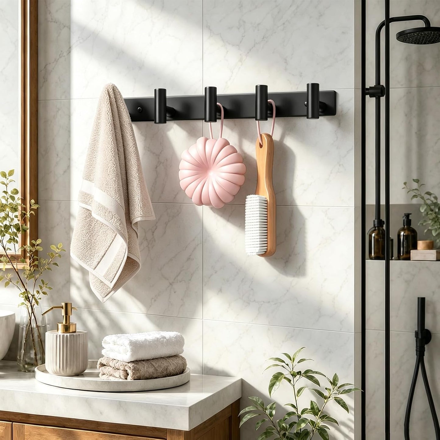 Wall Mounted Coat Rack-3 Hooks, Heavy Duty Stainless Steel Wall Hooks for Towel Coat Bag, Hat Rack Coat Hanger Coat Hooks Towel Racks for Bathroom Entryway Kitchen Office (Silver, 1 Pack)
