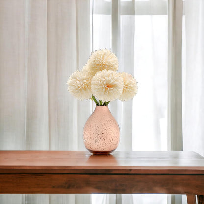 Hosley Small Cream Metal Tote Vase – Set of 4, 4.5" Long Decorative Mini Vases for Dried Floral Arrangements, Coffee Tables, Side Tables & Home Décor Accents