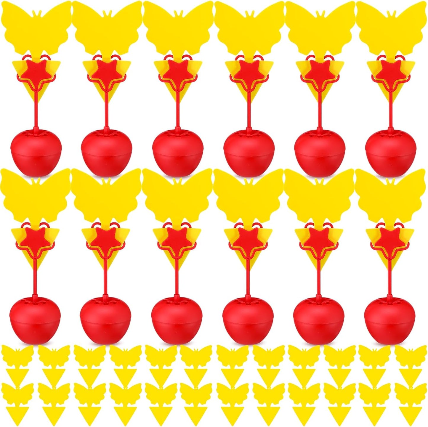Qualirey 18 Pack Fruit Fly Trap for Indoors, Fruit Fly Traps with Yellow Sticky Pads, Gnat Catcher Killer Catcher for Indoors Outdoor Home Kitchen (Not Include Lure Refill Liquid)