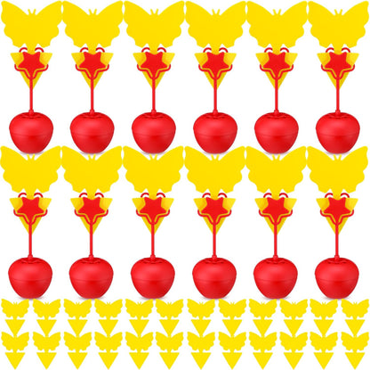 Qualirey 18 Pack Fruit Fly Trap for Indoors, Fruit Fly Traps with Yellow Sticky Pads, Gnat Catcher Killer Catcher for Indoors Outdoor Home Kitchen (Not Include Lure Refill Liquid)