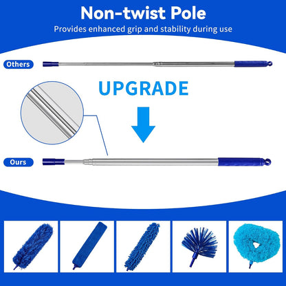 Dusters for Cleaning, Duster with Extension Pole 5 in 1 Kit, Cobweb Duster, Long Dusters for High Ceilings, Microfiber Dusters for Ceiling Fan, Blinds and Furniture