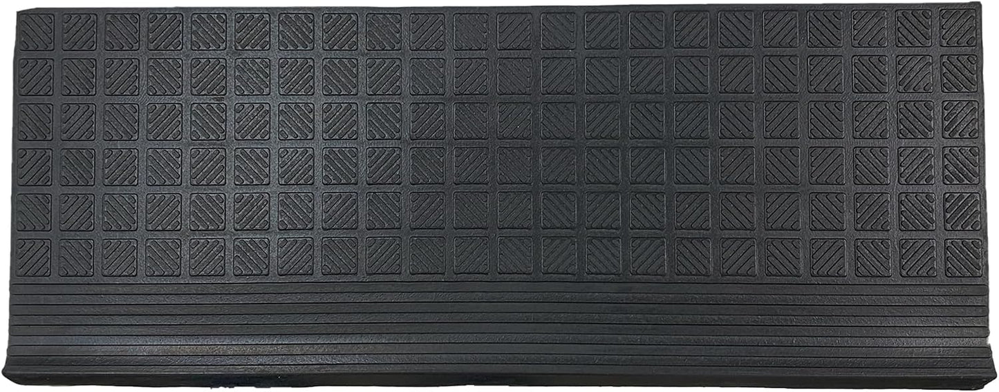 Ottomanson Non Slip Stair Treads Indoor – Peel and Stick Carpet Stair Treads for Wooden Stairs, Self Adhesive Anti Slip Stair Pads for Kids & Pets – 7.9" x 29.9", 7 Pack – Black