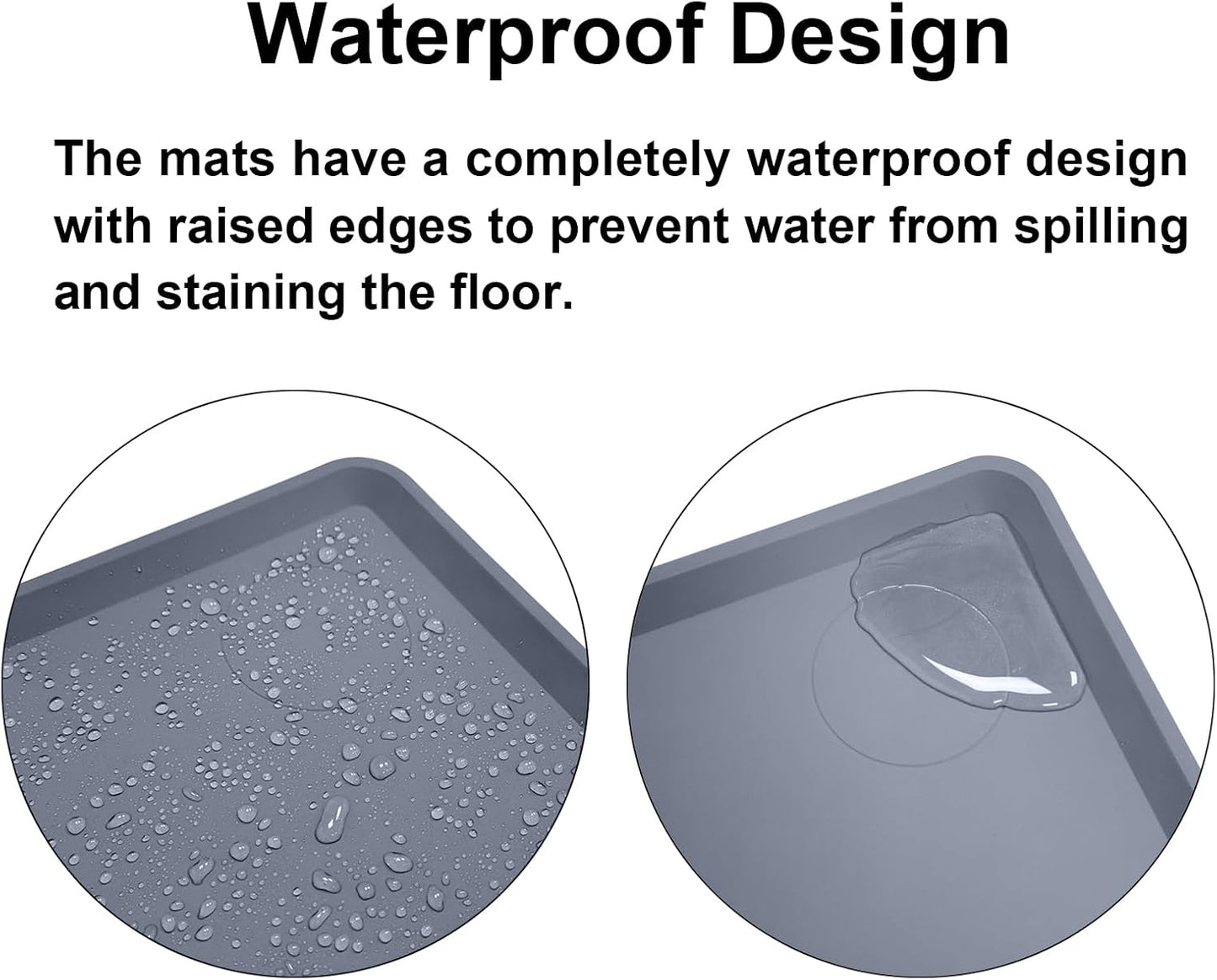 Silicone Waterproof Plant Mat for Indoor Plants & Hydroponic Systems | Non-slip waterproof silicone mat, easy to clean, rolls and folds for compact storage, 0.4" raised edge, 43.3 × 23.6 in, Gray.