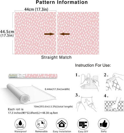 HAOKHOME Peel and Stick Wallpaper Boho Modern Dots Wall Paper Removable for Bathroom Caramel/White Contact Paper 17.3in x 9.8ft