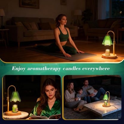 Candle Warmer Lamp with Timer & Dimmable 4-Level Brightness - Adjustable Height,for New Home Bedroom, Gifts for Women(Blue)