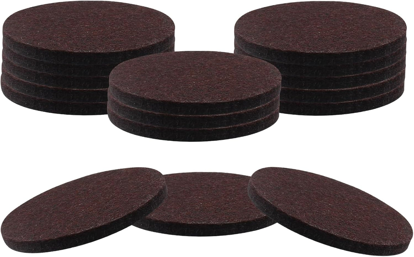 16 Pcs 3"/75mm Felt Furniture Pads Brown Round Self Adhesive | 5mm Thick, Anti Scratch Floor Protectors, For Furniture Feet Chair Legs