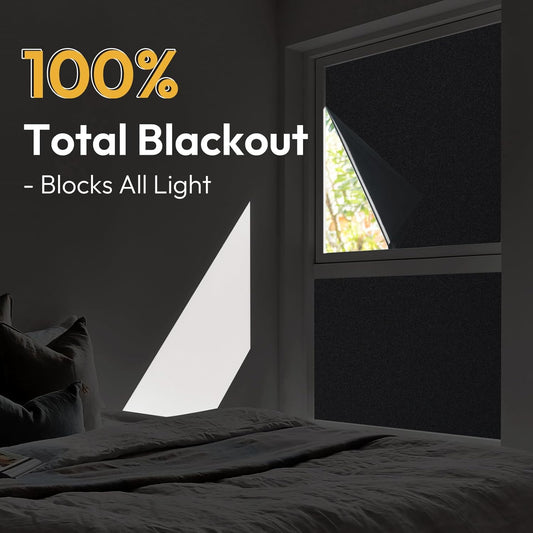 rabbitgoo Frosted Glass Window Privacy Film, No Glue, Anti-Glare Heat Blocking, Easy to Install, Renter Friendly Removable Opaque Bathroom Window Clings for Glass, 17.5" x 78.7"