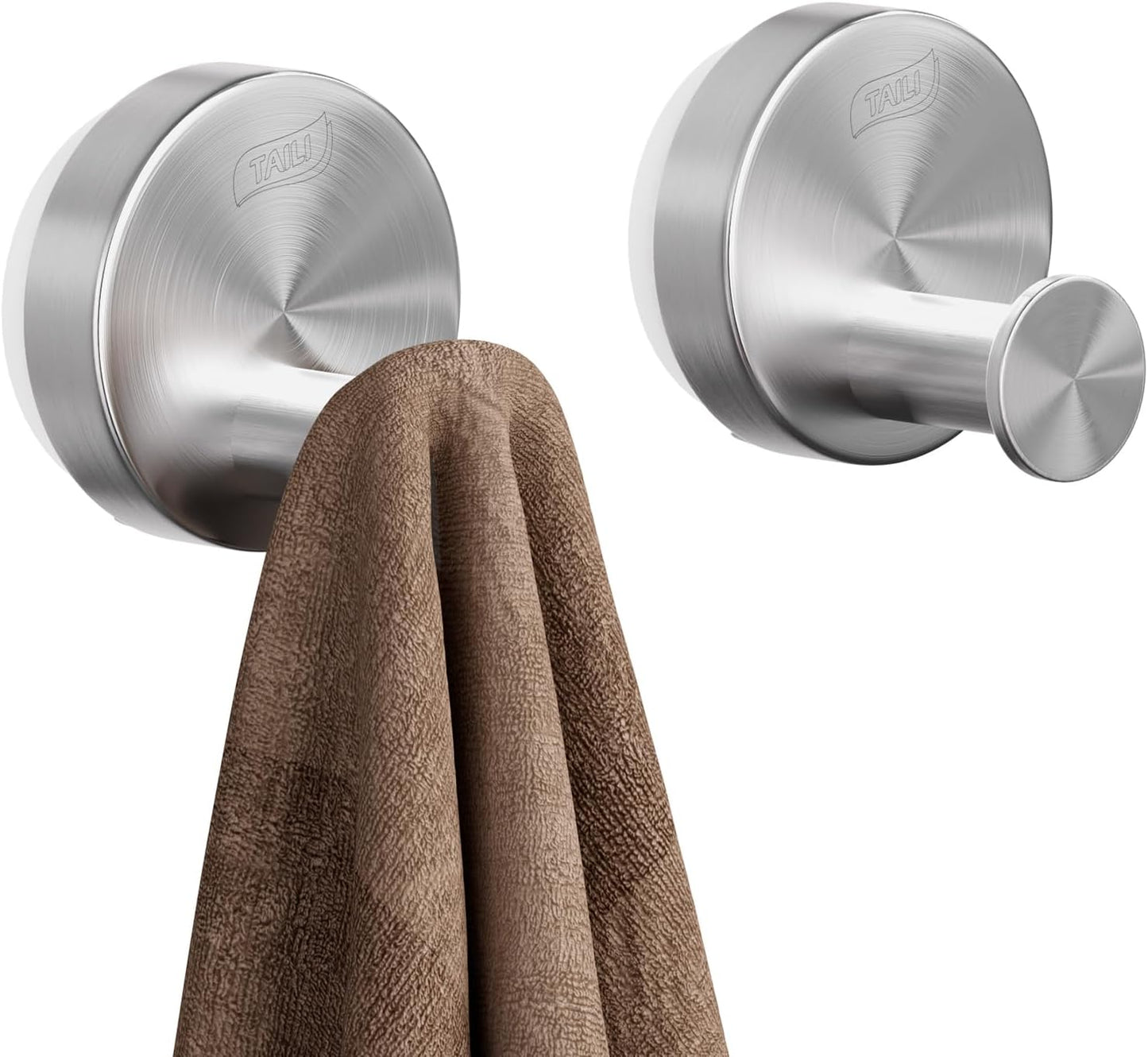 TAILI Suction Cup Razor Holder in Shower 2 Pack, Towel, Loofah, Shaver Holder for Bathroom Wall, Powerful Suction Cup Shower Hooks, Easy to Install and Reuse, White