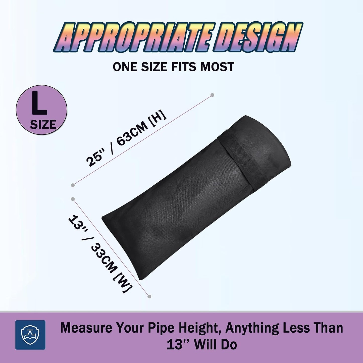 Outdoor Faucet Covers for Winter, 13" W x 25" H Outside Yard Hydrant Protector Socks Winter, Insulated Hose Bib Protector Cover, Spigot Pipe Cover Freeze Protection - Black