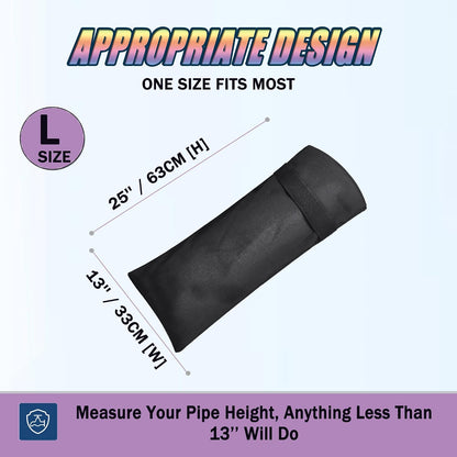 Outdoor Faucet Covers for Winter, 13" W x 25" H Outside Yard Hydrant Protector Socks Winter, Insulated Hose Bib Protector Cover, Spigot Pipe Cover Freeze Protection - Black