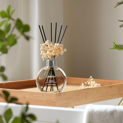 Flower Reed Diffuser Set 5.07oz Satin Rose Scent Diffuser with Sticks Home Fragrance Reed Diffuser for Bathroom Shelf Decor