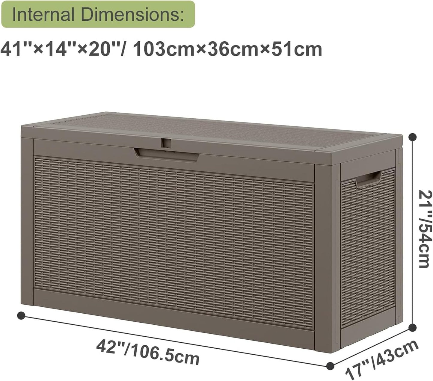 Outdoor Storage Box, Resin Deck Boxes Indoor and outdoor, Waterproof Storage Box Lockable Lid (Black, 85 Gallon)