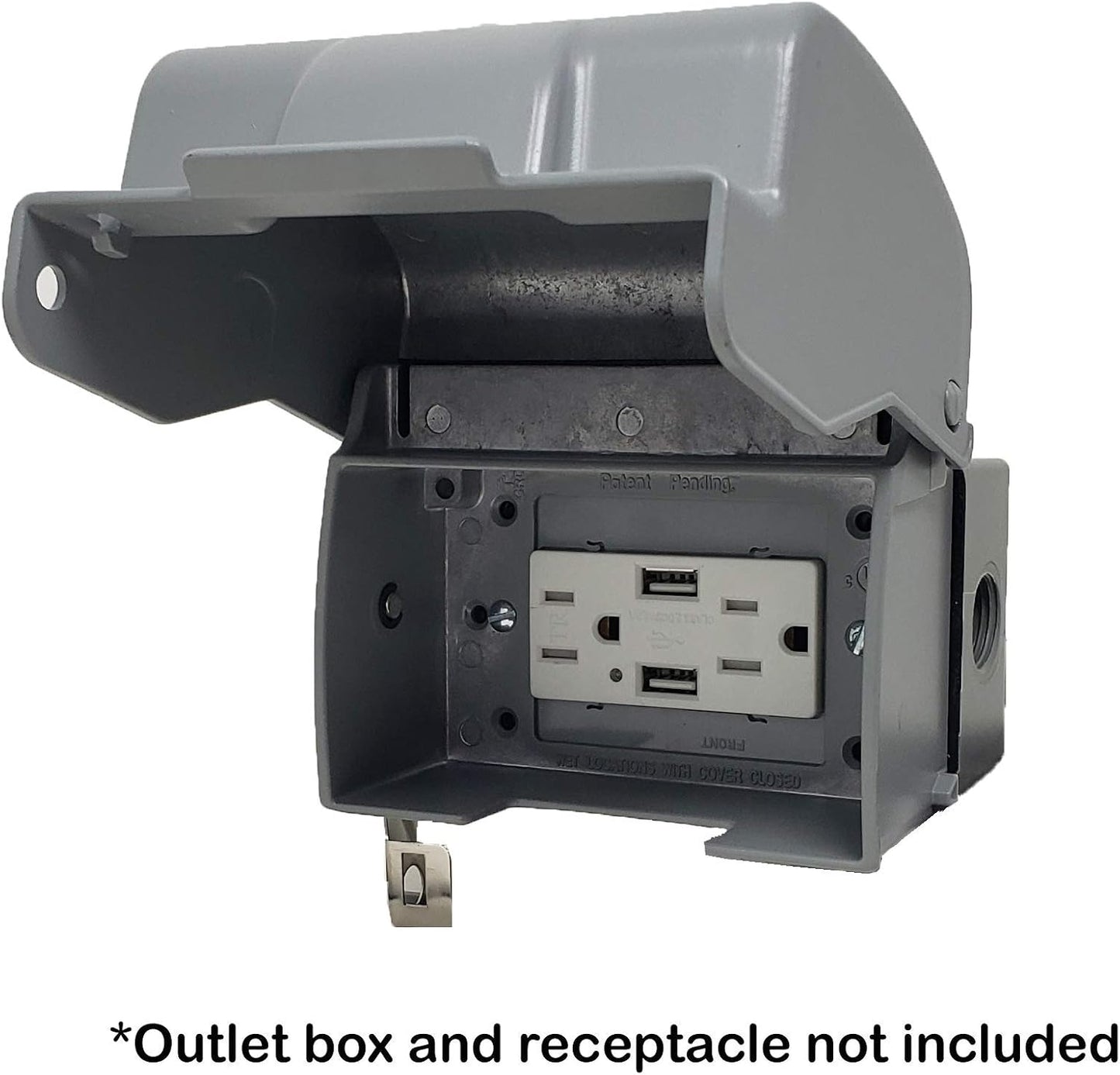 Sealproof 1-Gang Vertical Metal Weatherproof Lockable While In Use Outdoor Outlet Receptacle Cover, 7-in-1 Configurations