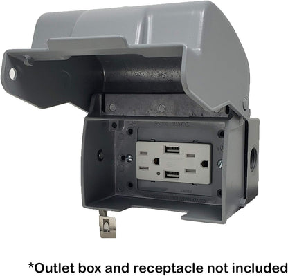 Sealproof 1-Gang Vertical Metal Weatherproof Lockable While In Use Outdoor Outlet Receptacle Cover, 7-in-1 Configurations