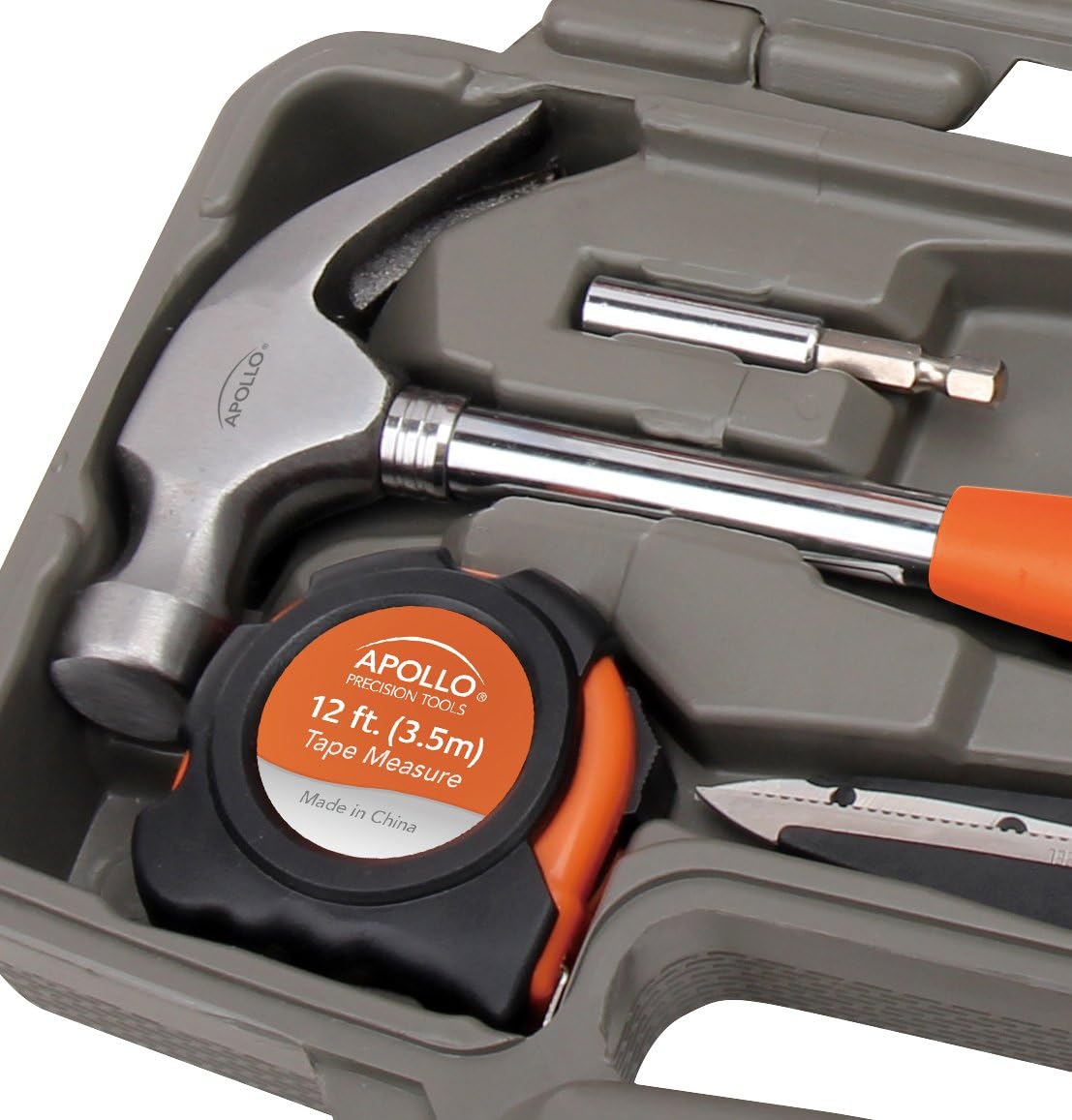 Apollo Tools Original 39 Piece General Household Tool Set in Toolbox Storage Case with Essential Hand Tools for Everyday Home Repairs, DIY and Crafts Red/Black - DT9706