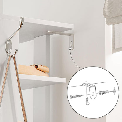 HOOBRO 8 Tiers Vertical Shoe Rack, Wooden Shoe Storage Organizer with Hooks, Narrow Shoe Tower for 8 Pairs, Space Saving, for Entryway, Living Room, Bedroom, Rustic Brown BF07XJ01G1