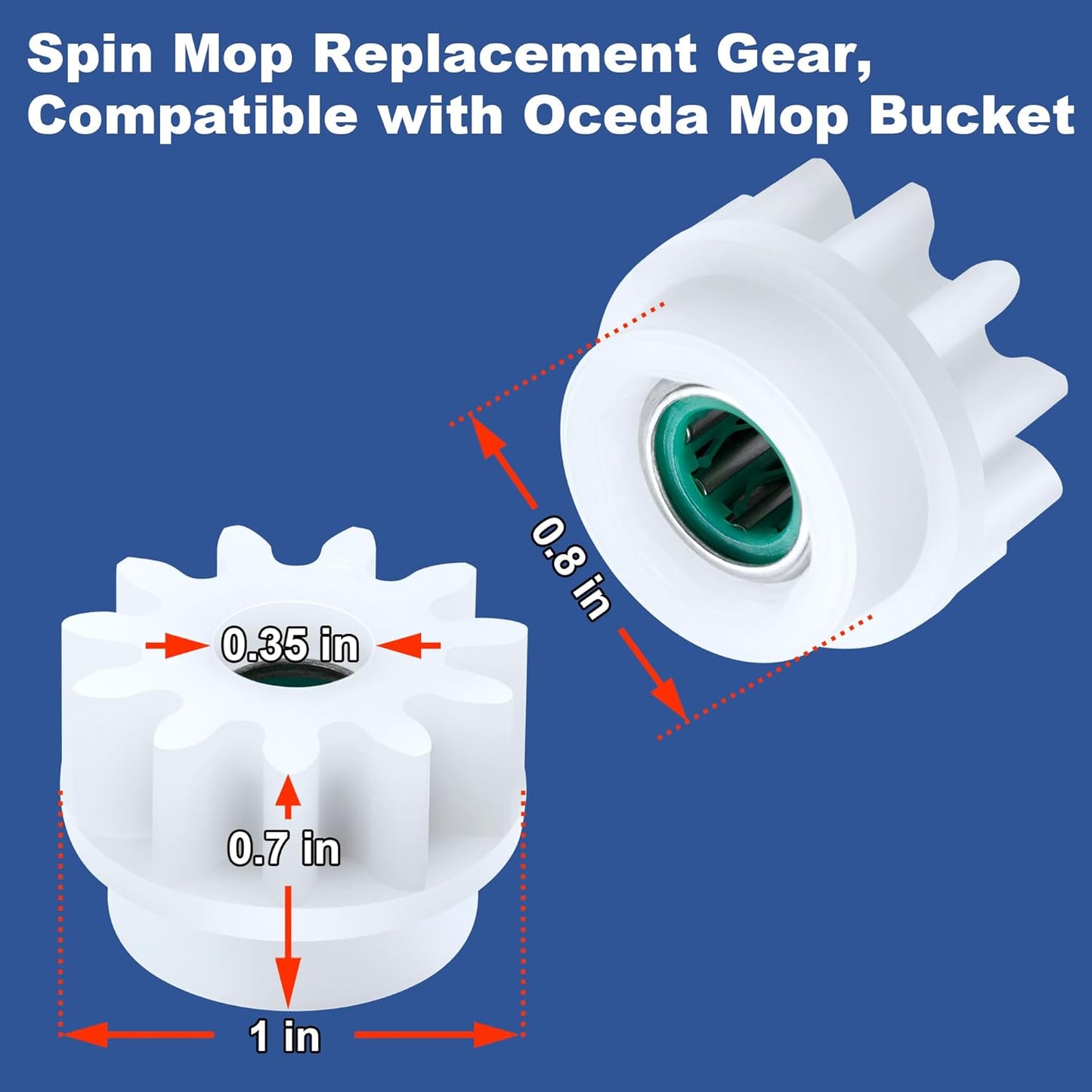4 Pcs Spin Mop Bucket Pedal Bearing Replacement Gear Compatible with Ocedar Mop Bucket Only, One Way Bearing Repair Parts Compatible with O Cedar Bucket