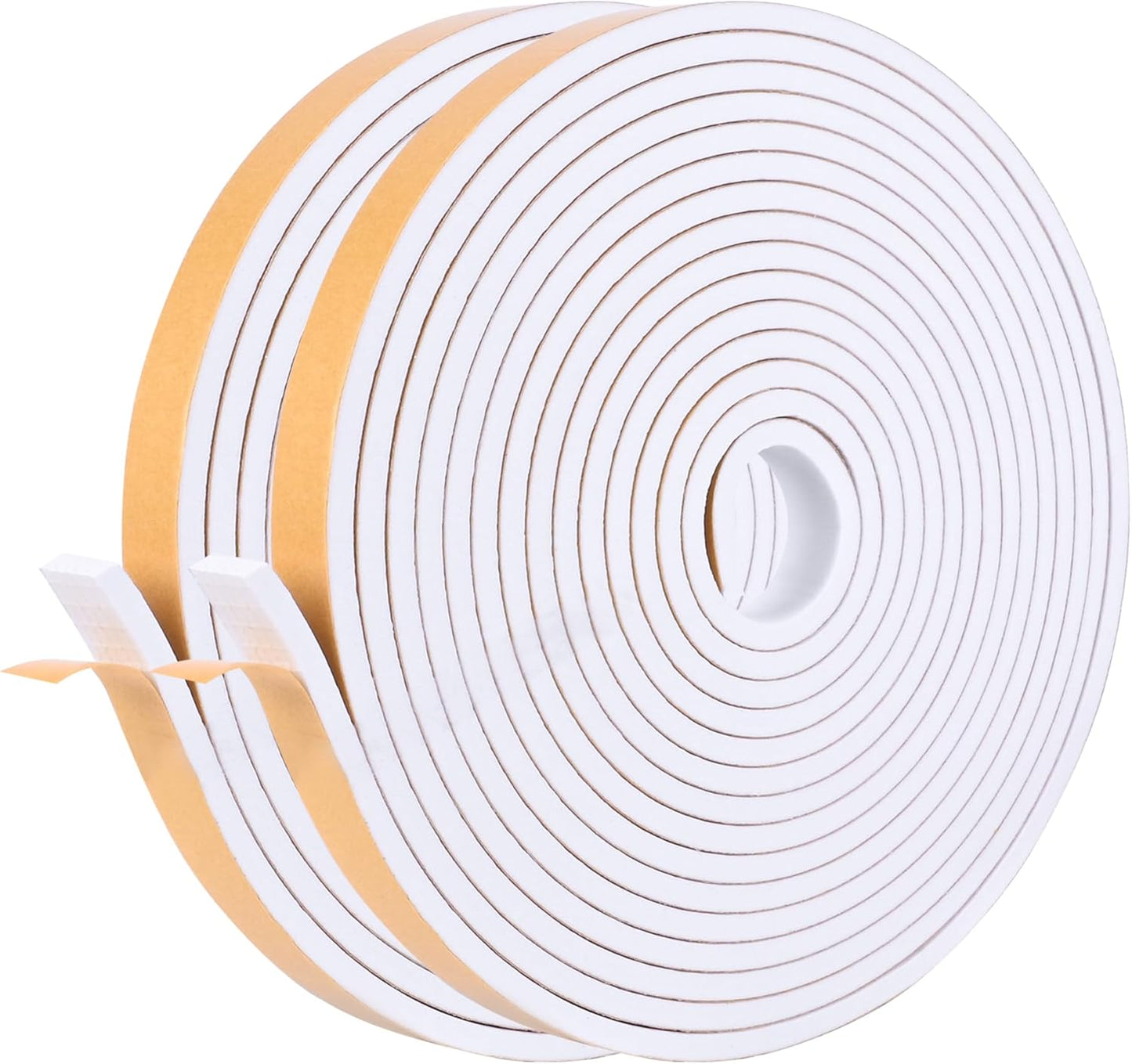 Self Adhesive Foam Tape Weatherstrip 1/2in x 1/4in x 42Ft High Density Foam Insulation Strips Foam Seal Weather Stripping with Strong Adhesive for Door and Window Sound Isolation Soundproofing, White