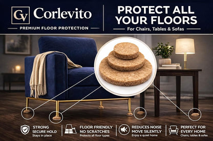 Felt Furniture Pads Corlevito 66 PCS (0.9") – Chair Leg Floor Protectors for Hardwood Floors, Strong Adhesive Anti Scratch Felt Pads for Furniture,Noise Reducing Furniture Pads (Brown)