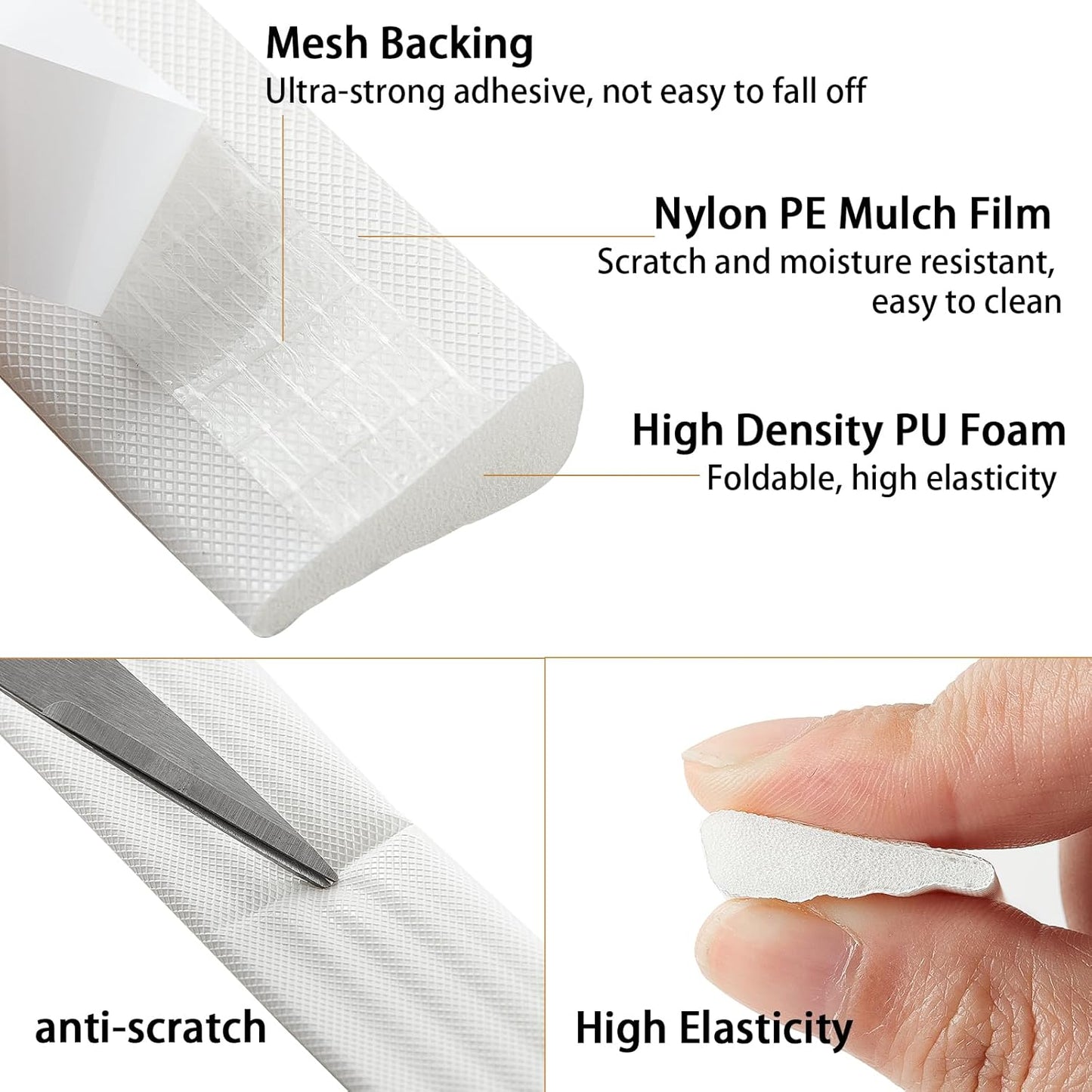QDiShi 196" Wedge-Shape Weather Stripping Door Seal Weatherproof Foam Seals Self Adhesive Insulation Anti-Collision Strip Soundproofing Frame Insulation Tape Fits 0.13-0.31" Gaps(Grey)