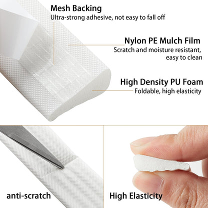 QDiShi 196" Wedge-Shape Weather Stripping Door Seal Weatherproof Foam Seals Self Adhesive Insulation Anti-Collision Strip Soundproofing Frame Insulation Tape Fits 0.13-0.31" Gaps(Grey)