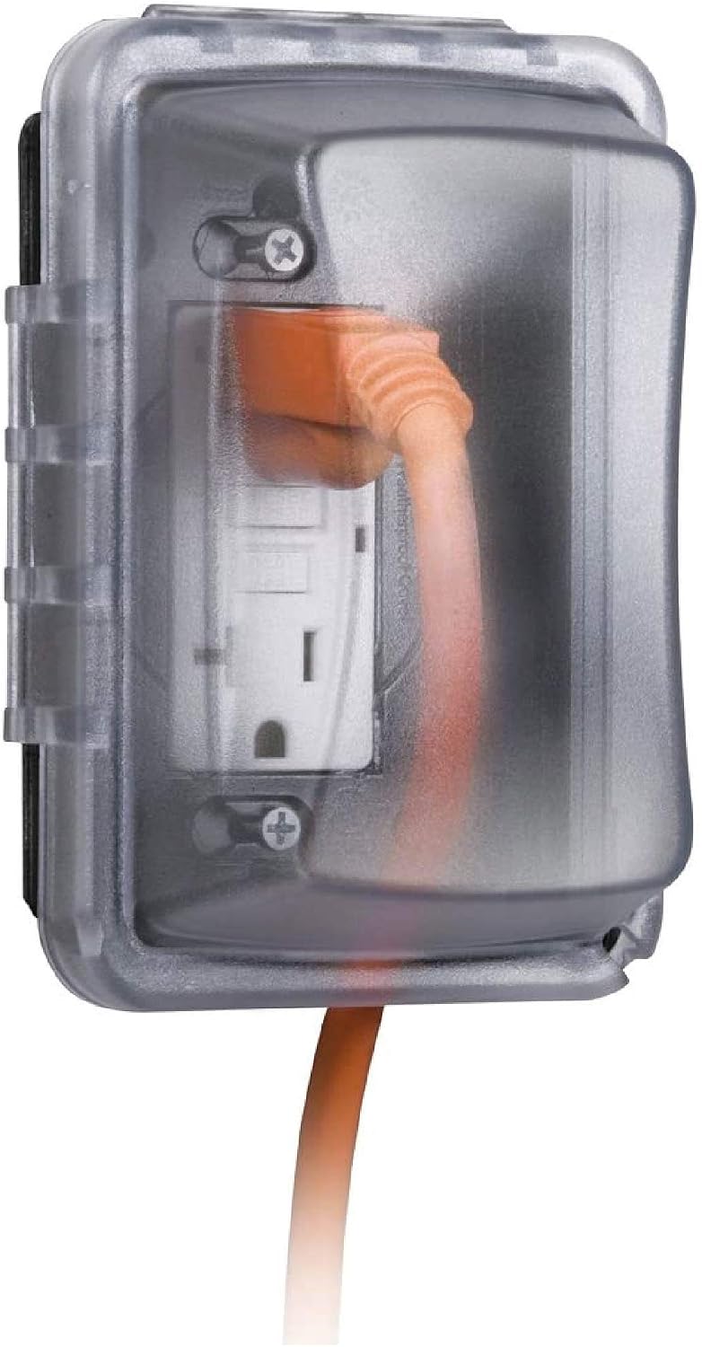 TayMac 1-Gang Weatherproof Electrical Outlet Cover and Newhouse 1-Gang 14 cu in PVC Electrical Outlet Box