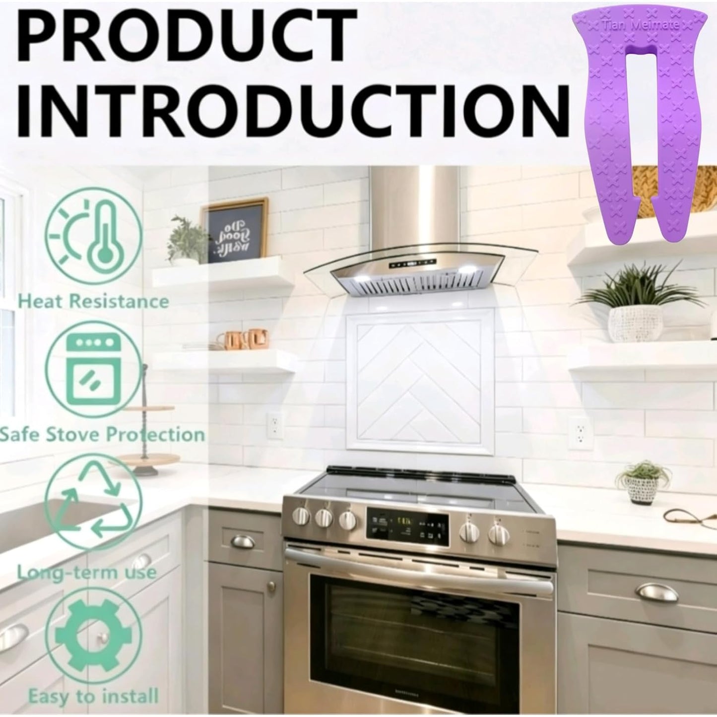 Universal Stove Knob Locks(5 Pack Purple) Child Proof Gas Stove Safety Lock with Key, Easy Install No Tools Needed, Heat Resistant Baby Proofing Essentials for Kitchen Cooktop