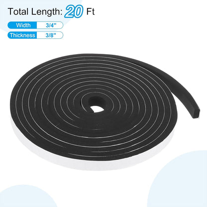 PATIKIL Weather Stripping Door Seal Strip, 3/8 Inch x 1/4 Inch x 32 Ft Self Adhesive Soundproof High Density Foam Tape Insulation for Door Window Air Conditioning, White - Colors A