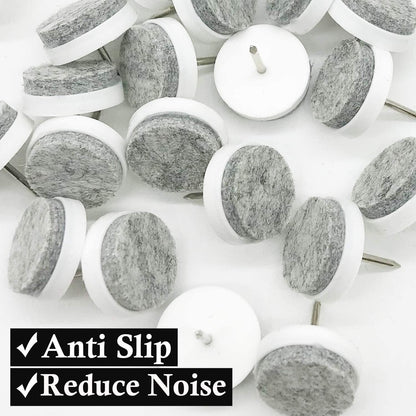 40pcs Round Heavy Duty Nail-on Felt Pad for Furniture Chair Table Leg Feet Floor Protectors Slide Smoothly (Black, Pad Diameter 18mm)