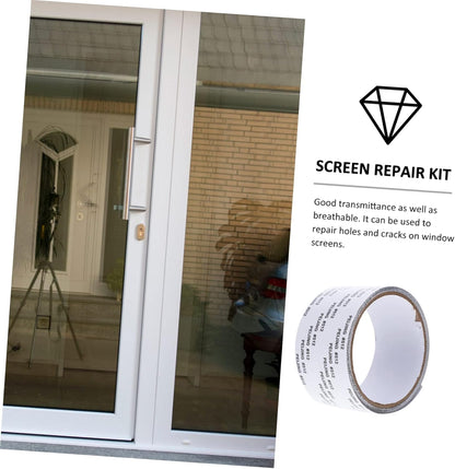 Screen Mesh Roll Repair Kit Window Screen Door Patch Tape PVC Strong Adhesive Easy to Cut Transparent 5cm x 2m