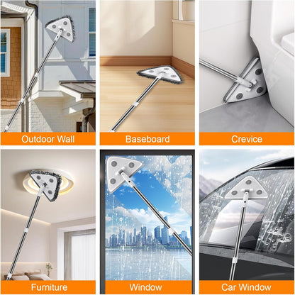 MUEE 3 in 1 Professional Window Squeegee for Home, 78" Window Cleaning Kit with Extension Pole, Tall Wall Cleaner Mop with Long Handle for Outdoor & Indoor Use