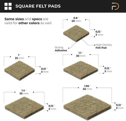 Furndiy Felt Furniture Pads for Hardwood Floors, Self-Adhesive Felt Pad for Chairs & Seat Legs, Easy Slide, Anti Scratch, Noise Stopper, Bumper & Buffer, Floor Protection - Based in USA - 0.8'' Black