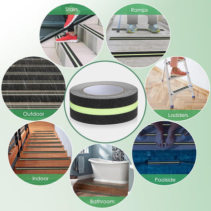 Qingluan Anti Slip Tape, Grip Tape for Stairs Indoor Waterproof, Rubber Grip Tape for Tubs, Stairs, Boats (Grey, 2 Inch x 33 Feet)