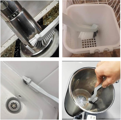 Kitchen Scrub Brush, Angle Cleaning Brush, Right Angle Scrub Brush for Sink Household Dish Pot Pan Edge Corners, Upgraded Stiff Brushes for Small Spaces Deep Cleaning with Stiff Bristles