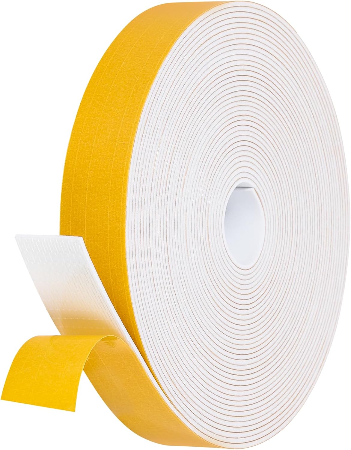 16Feet Weather Stripping Seal (1/2 Inch X 1/4 Inch) for Door Window, High Density Foam Tape, Soundproofing, Insulation Strip, Door Sealers for Door Frame- White