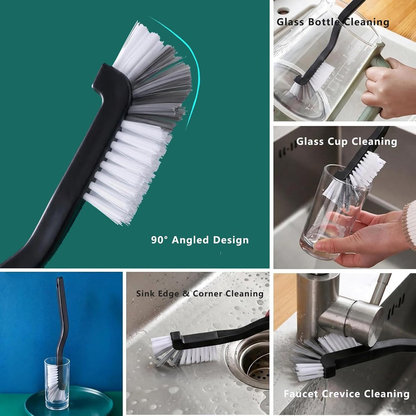 CRAFNEW 18Pcs Gap Crevice Cleaning Brush Set, All-Round Detail Scrub Brushes for Deep Cleaning Tile Grout, Window Tracks, Car Air Vents, Kitchen Sinks & Bathroom Narrow Grooves