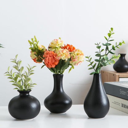 Small Ceramic Vase Set of 5, Modern White Vase, Bud Vase, Boho Decorative Vase for Fireplace, Entryway and Living Room, Centerpiece Table Decorations