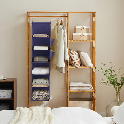 YOUDENOVA Hanging Closet Organizer, 6-Shelf Closet Hanging Storage Shelves, 2 Packs, Grey